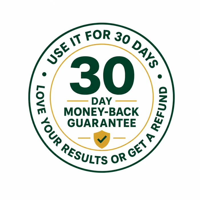 Use it for 30 days. Love your results or get a refund. 30 day money-back guarantee.