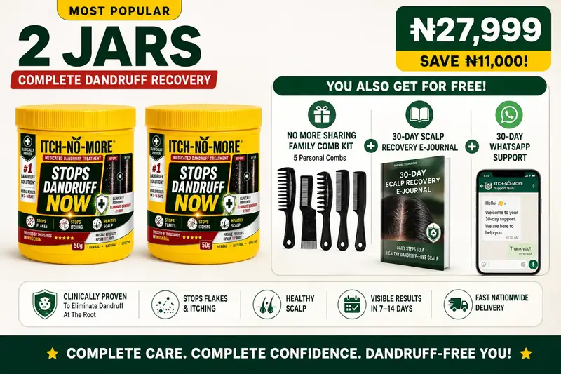 ITCH-NO-MORE 2 jars complete dandruff recovery pack